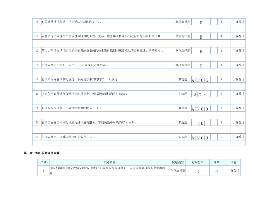 2025年招标师继续教育招标投标法实施条例答案_第3页
