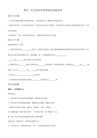 2025年新人教版初三化学全册导学案