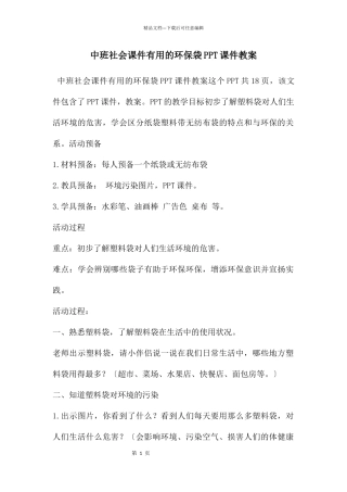中班社会课件有用的环保袋PPT课件教案