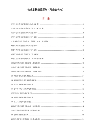 2025年物业承接查验标准附全套表格