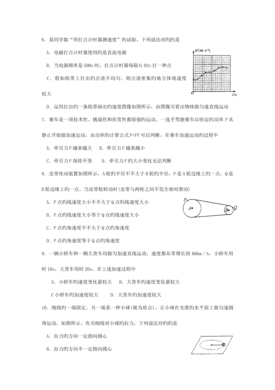 2025年湖南省普通高中学业水平考试物理试题及答案_第2页