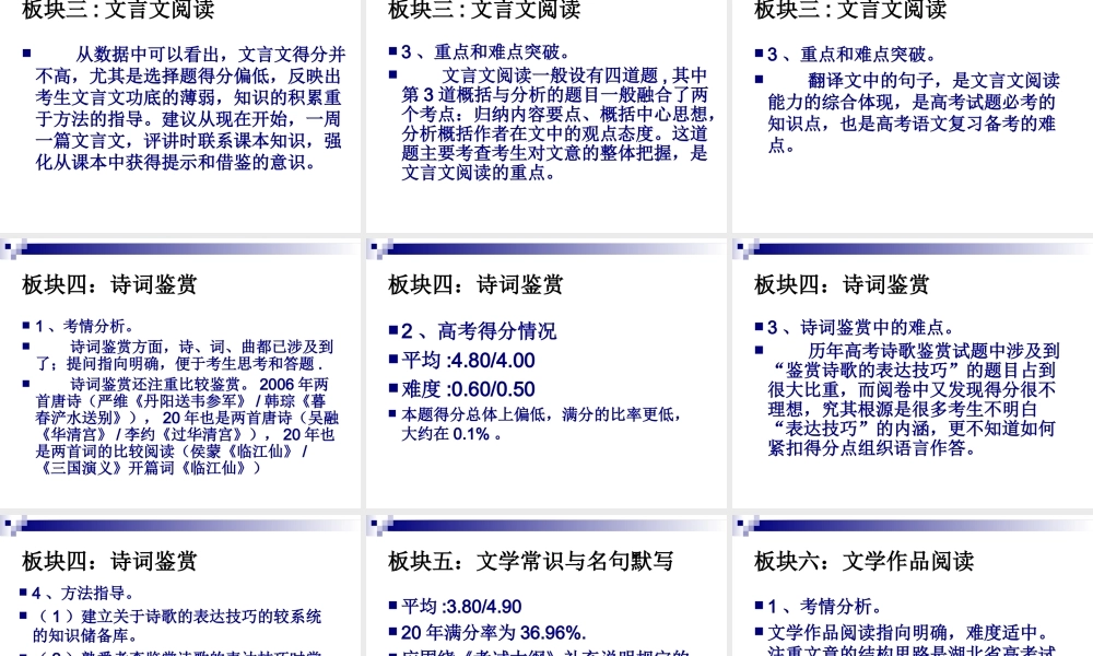 板块复习与突破高考语文