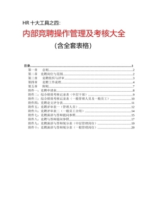 2025年HR十大工具4内部竞聘操作流程及考核大全含全套表格