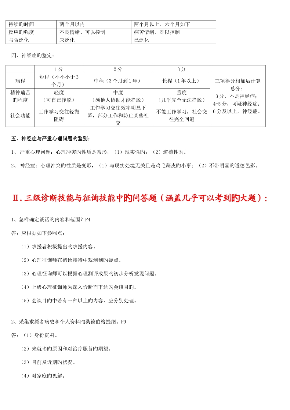 2025年心理咨询师三级技能考试重点难点归纳亦适合二级考试_第2页