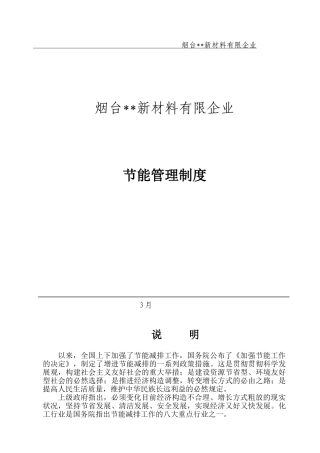 2025年化工企业新材料有限公司节能管理制度全套