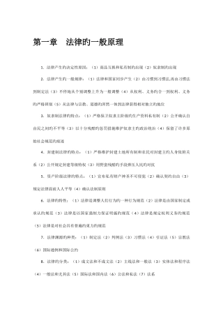 2025年自学考试法学概论复习要点