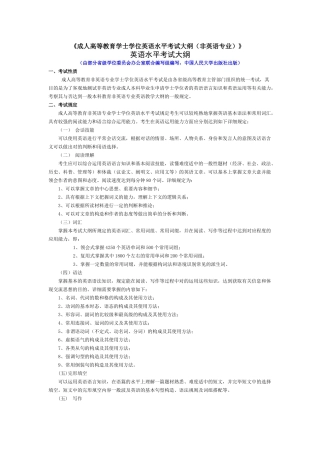 2025年函授学士学位英语水平考试大纲非英语专业