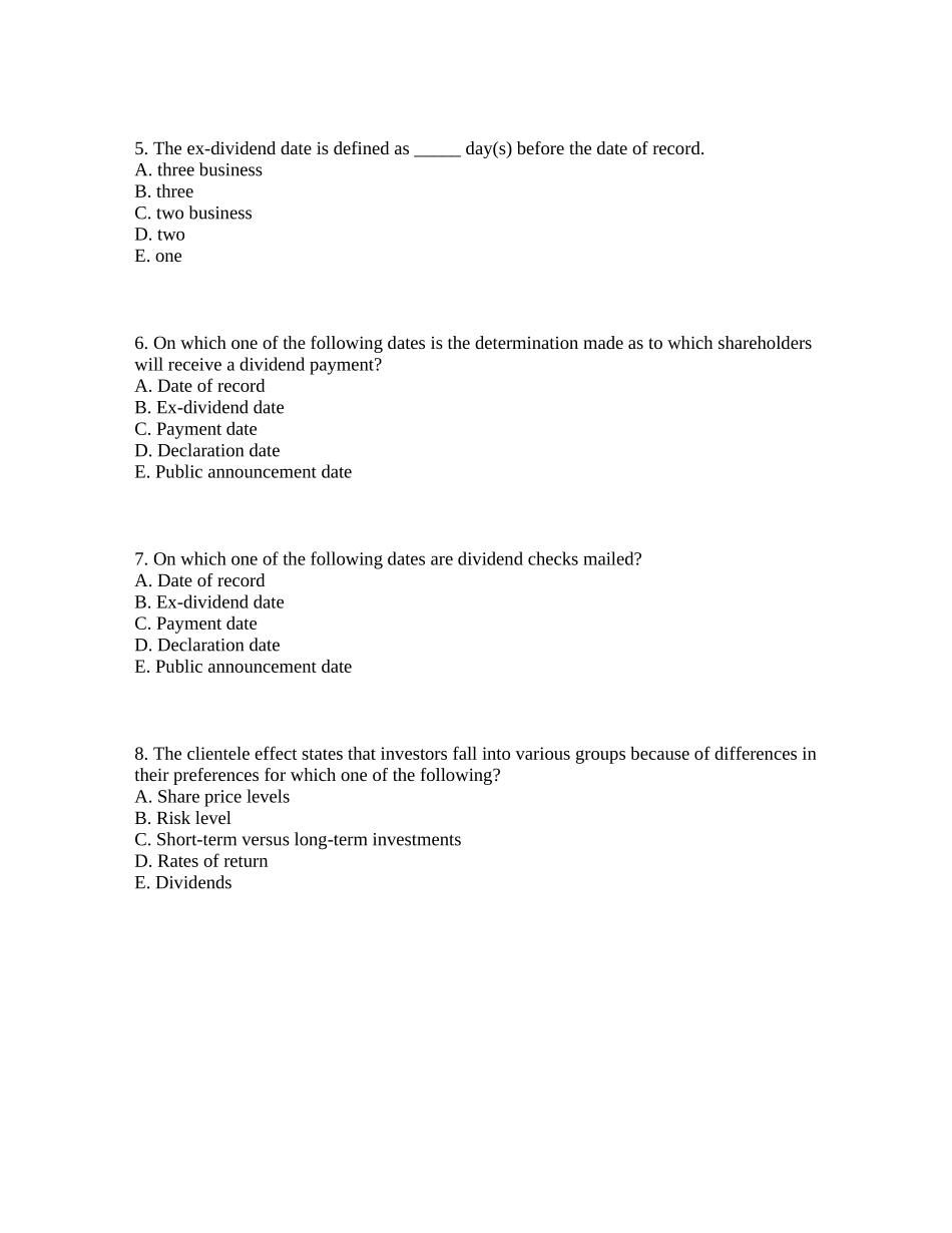 2025年公司理财精要题库_第2页