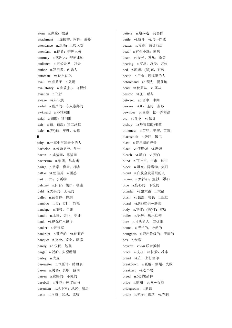 2025年大学英语六级考试大纲词汇_第2页