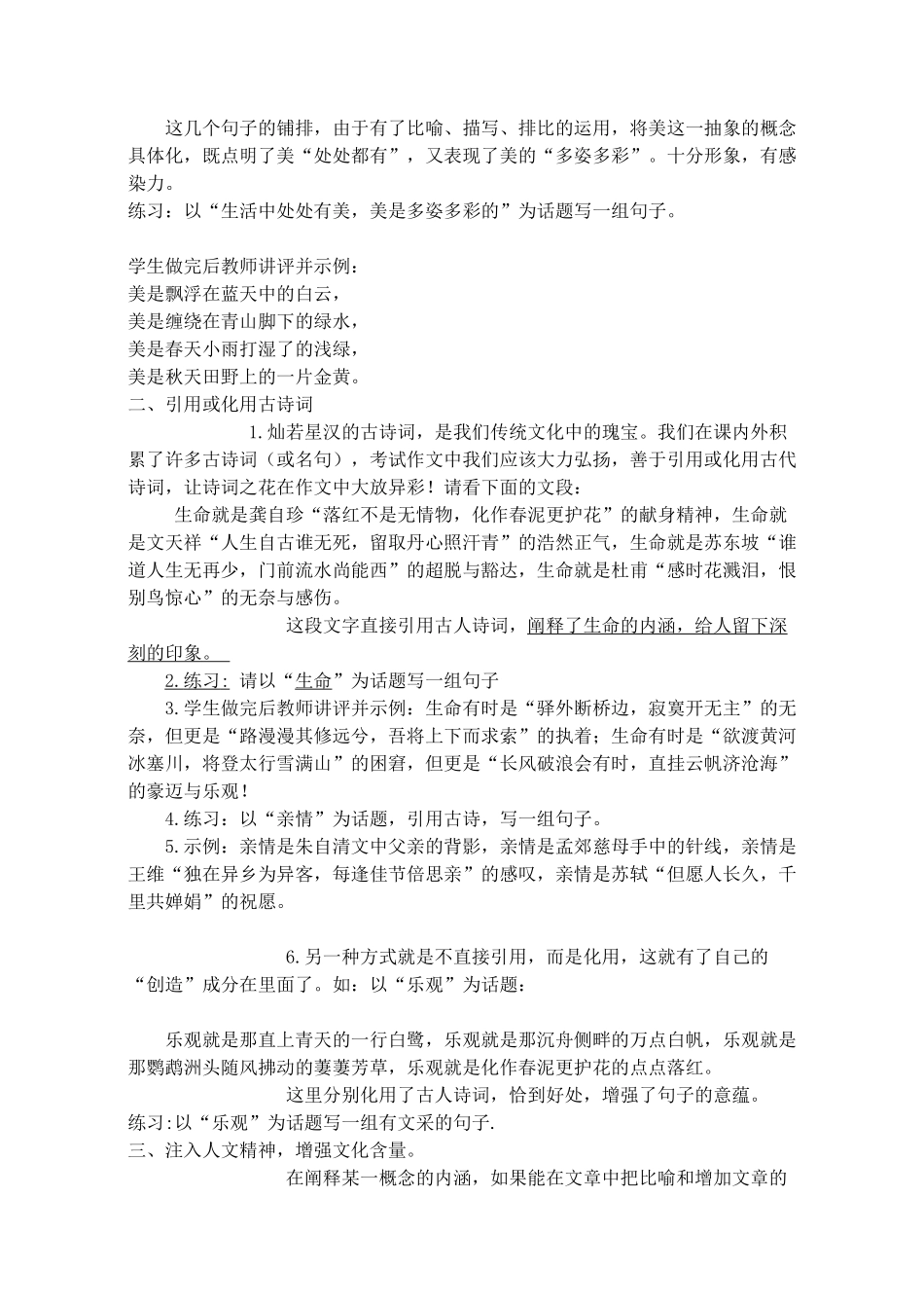 高考作文文采训练教案_第2页