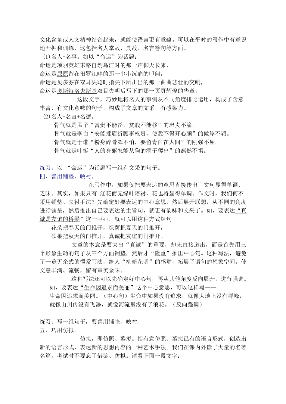 高考作文文采训练教案_第3页