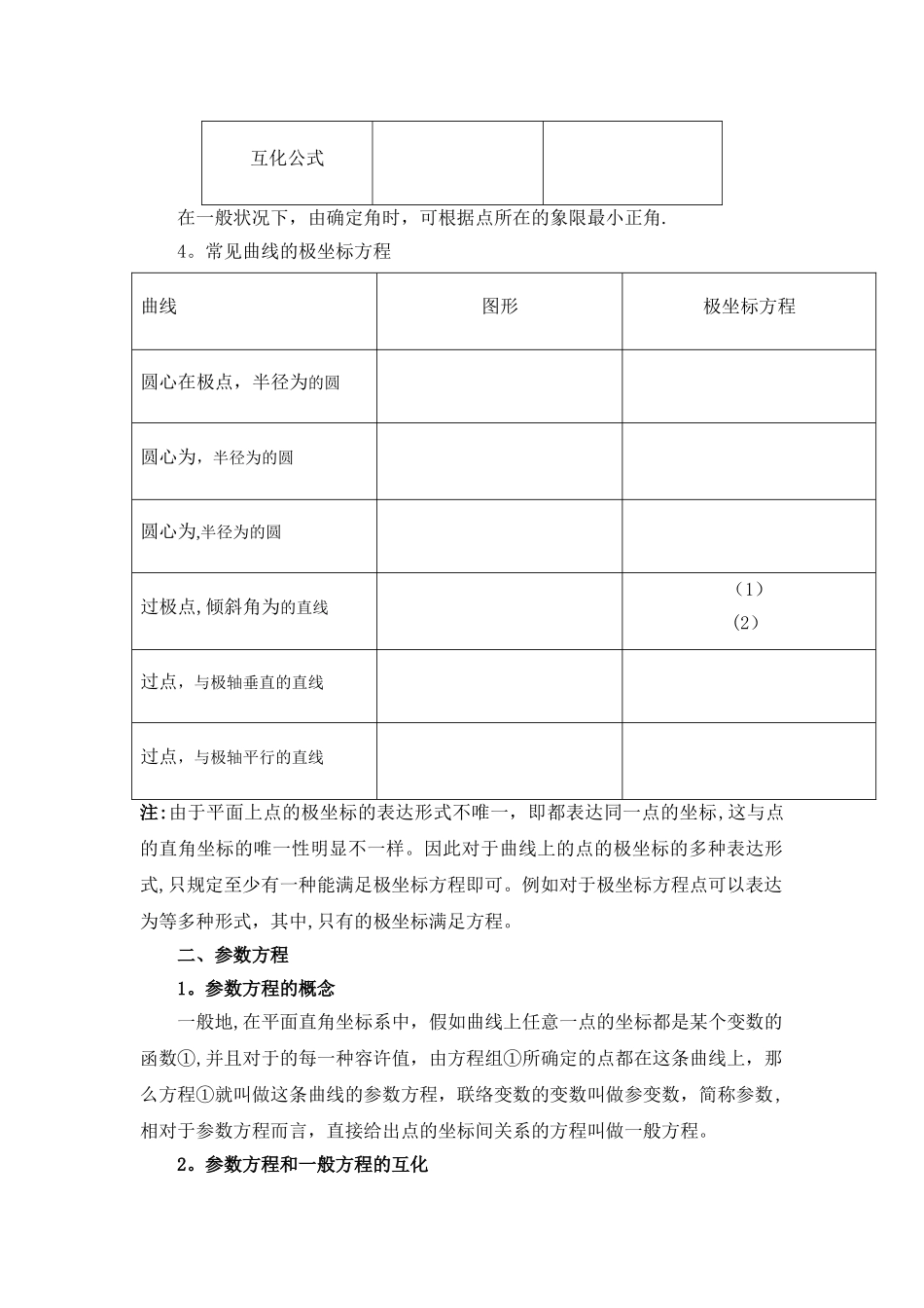 2025年极坐标与参数方程知识点总结大全_第2页