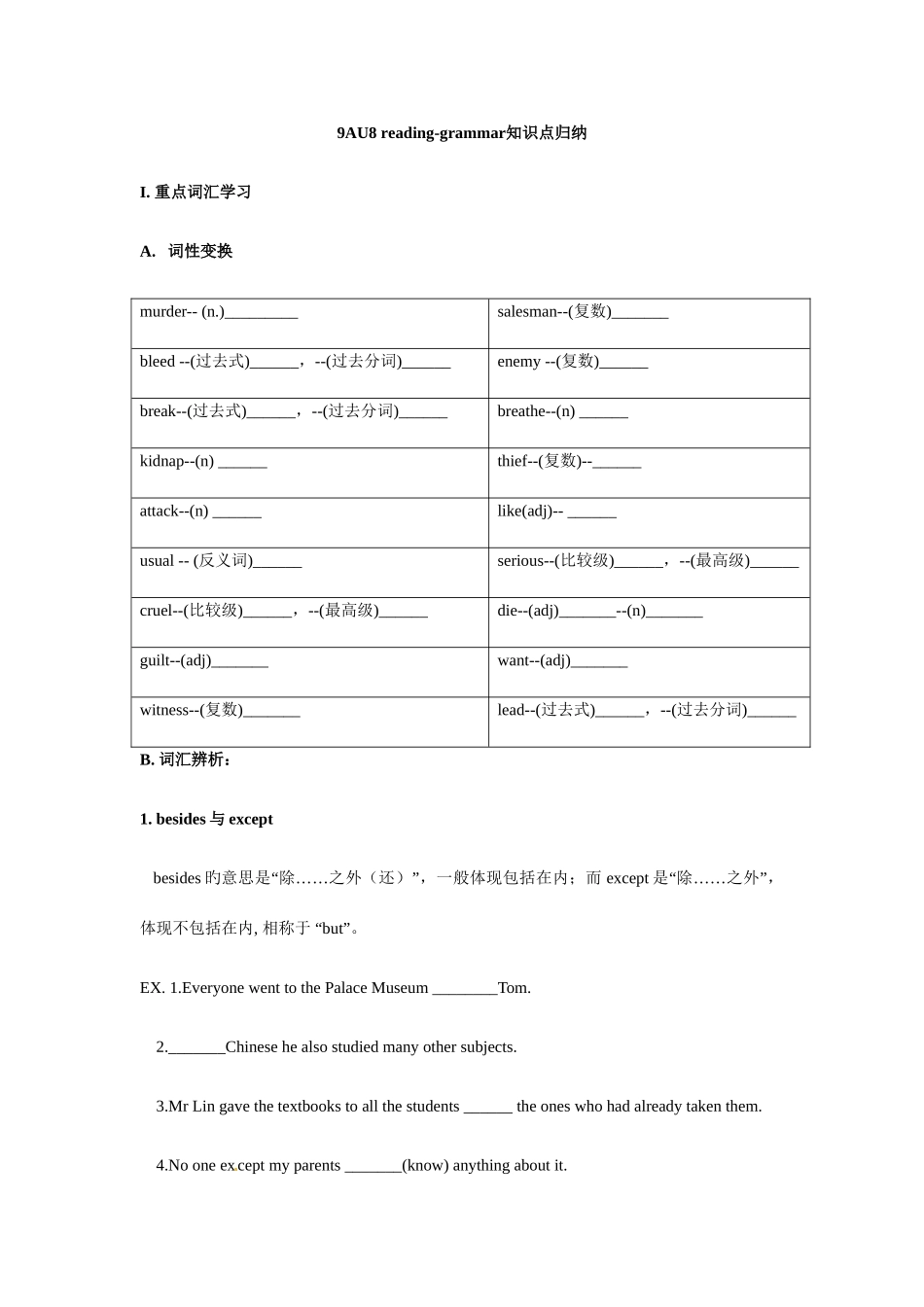 2025年9AU8readinggrammar知识点归纳_第1页