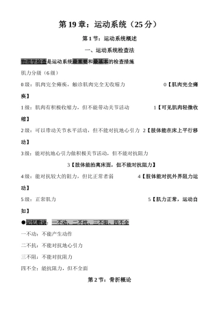 2025年简单易记的执业医师考试资料运动系统笔记用心记住考点必定能过