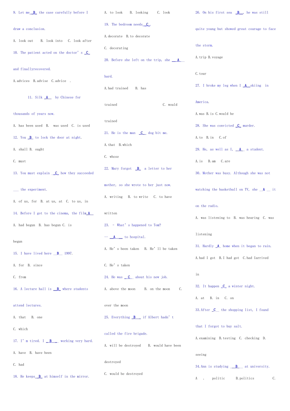 2025年开放英语考点版电大考点版中央电大专科考试考点版_第3页