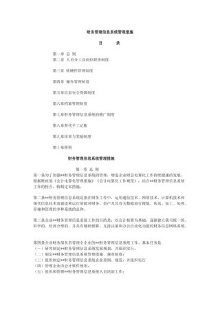 2025年财务管理信息系统管理办法