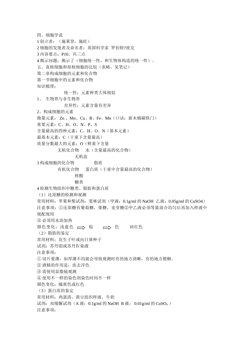 2025年高中生物必修一知识点总结月考知识分享_第2页