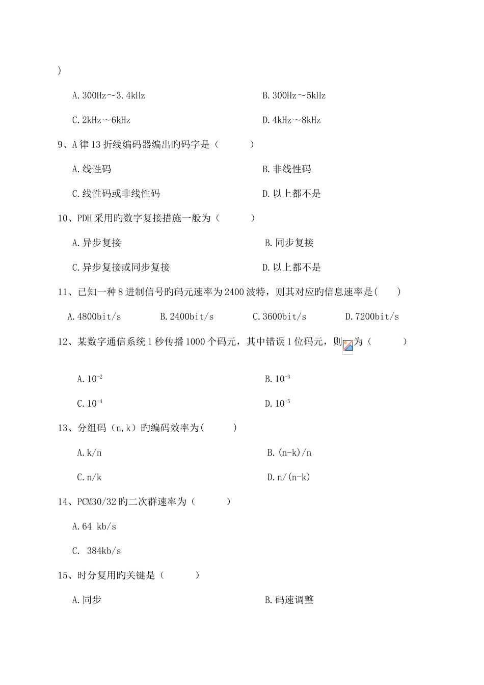2025年通信原理习题库_第2页