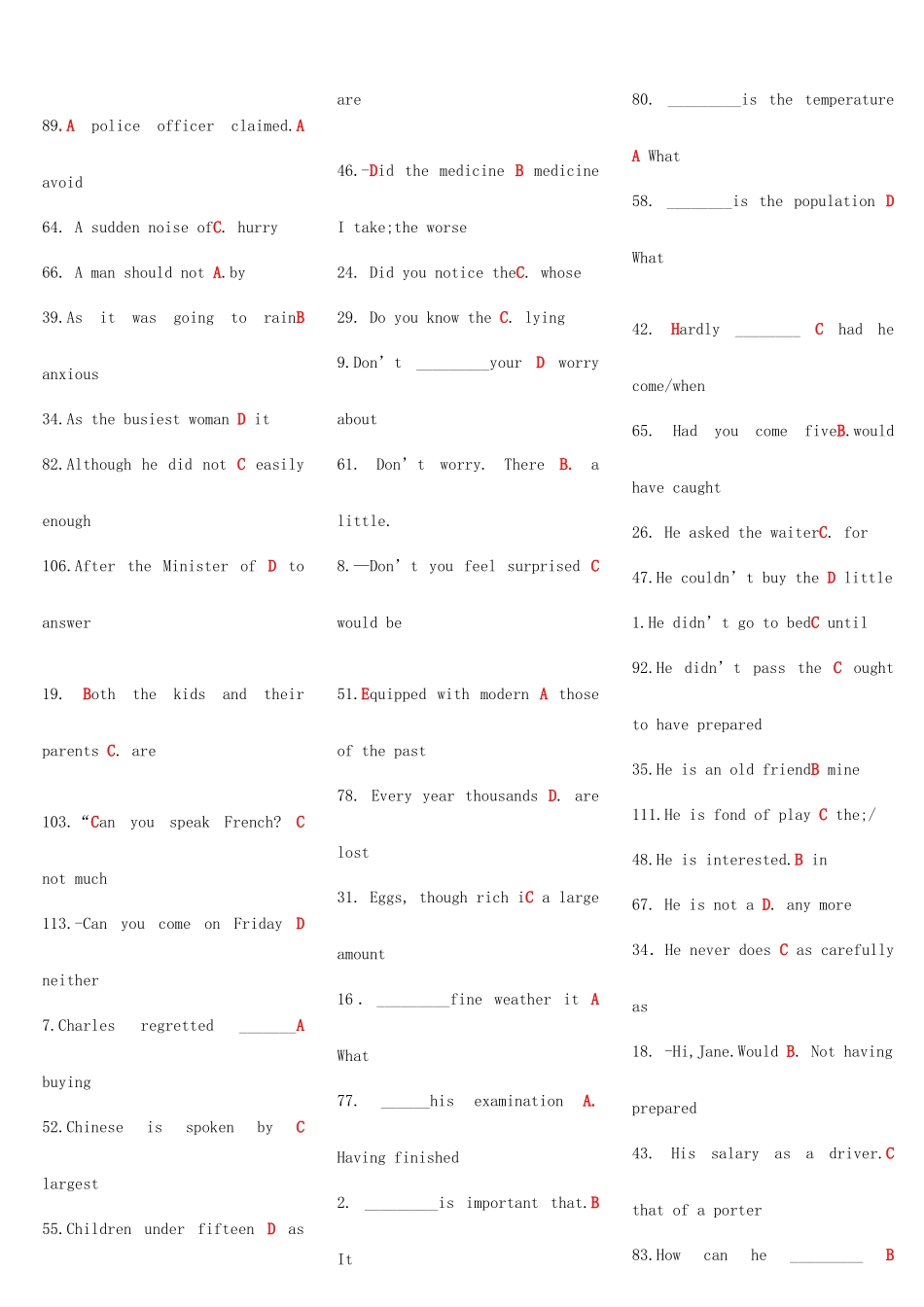 2025年电大历届网考英语题目之词汇与结构_第2页