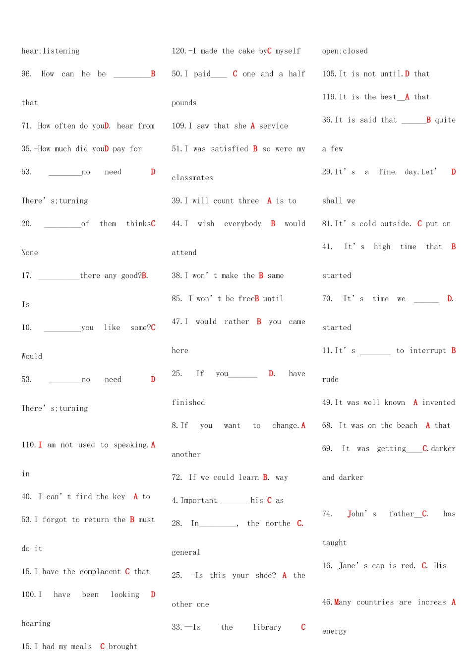 2025年电大历届网考英语题目之词汇与结构_第3页