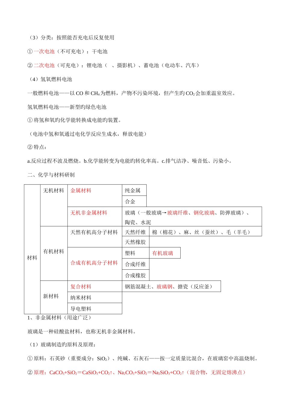 2025年第六单元化学与社会发展知识点_第2页
