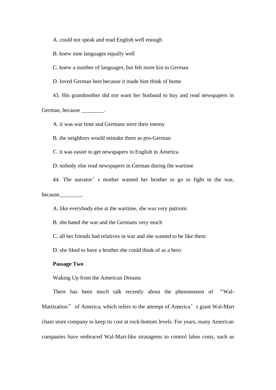 2025年考博英语阅读理解习题_第3页