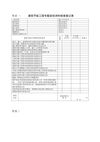 2025年建筑节能工程专项验收表格一建筑