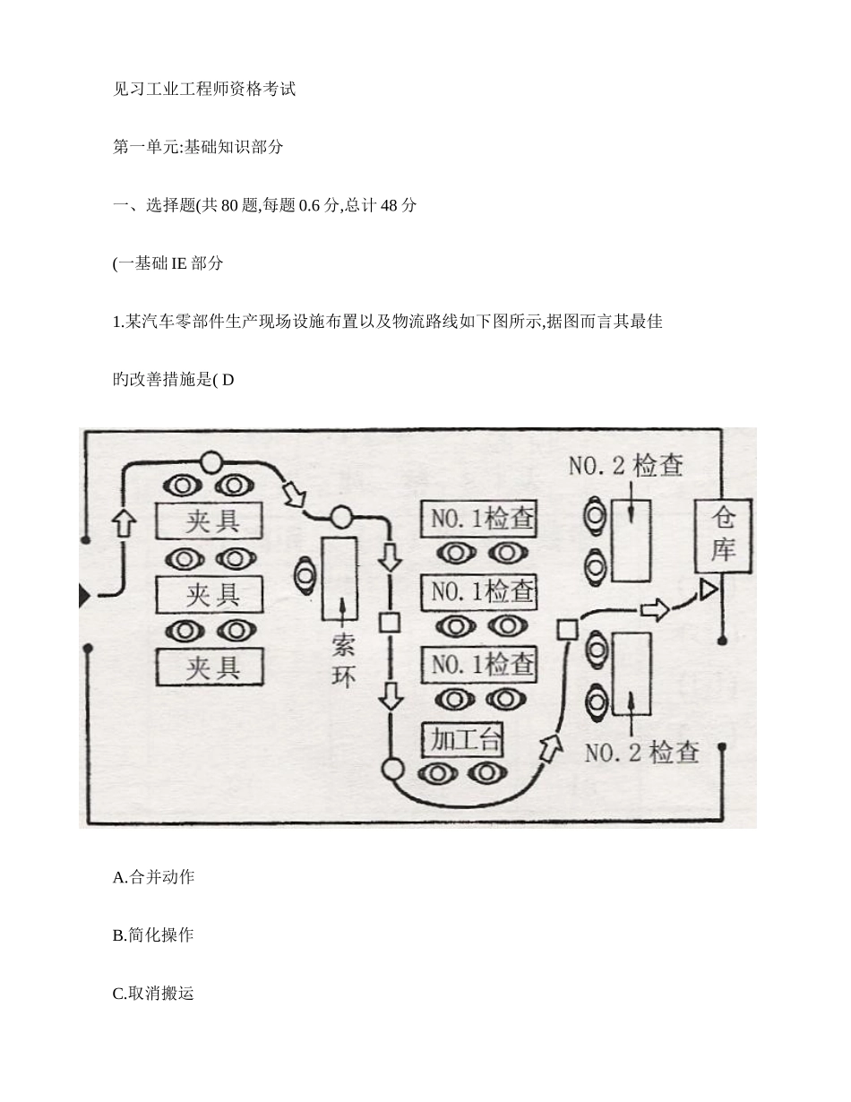 2025年见习工业工程师考试试题含答案_第1页