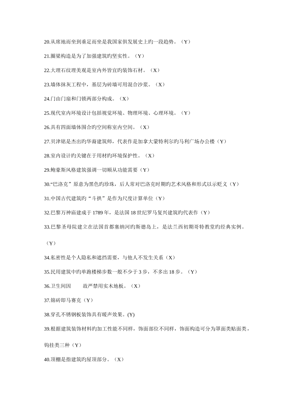 2025年室内装饰设计员师四级知识试题_第2页