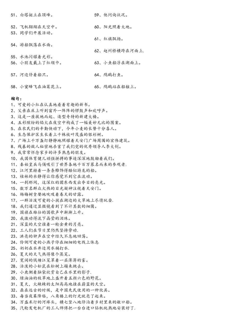2025年小升初语文扩句与缩句专项训练及答案_第2页