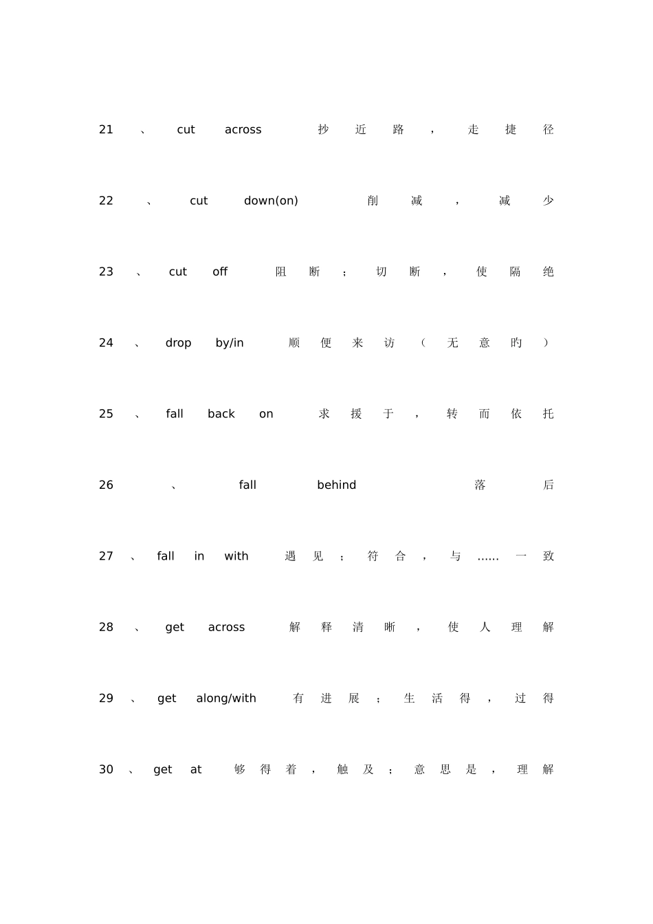 2025年英语专业四级英语常用动词固定搭配_第3页