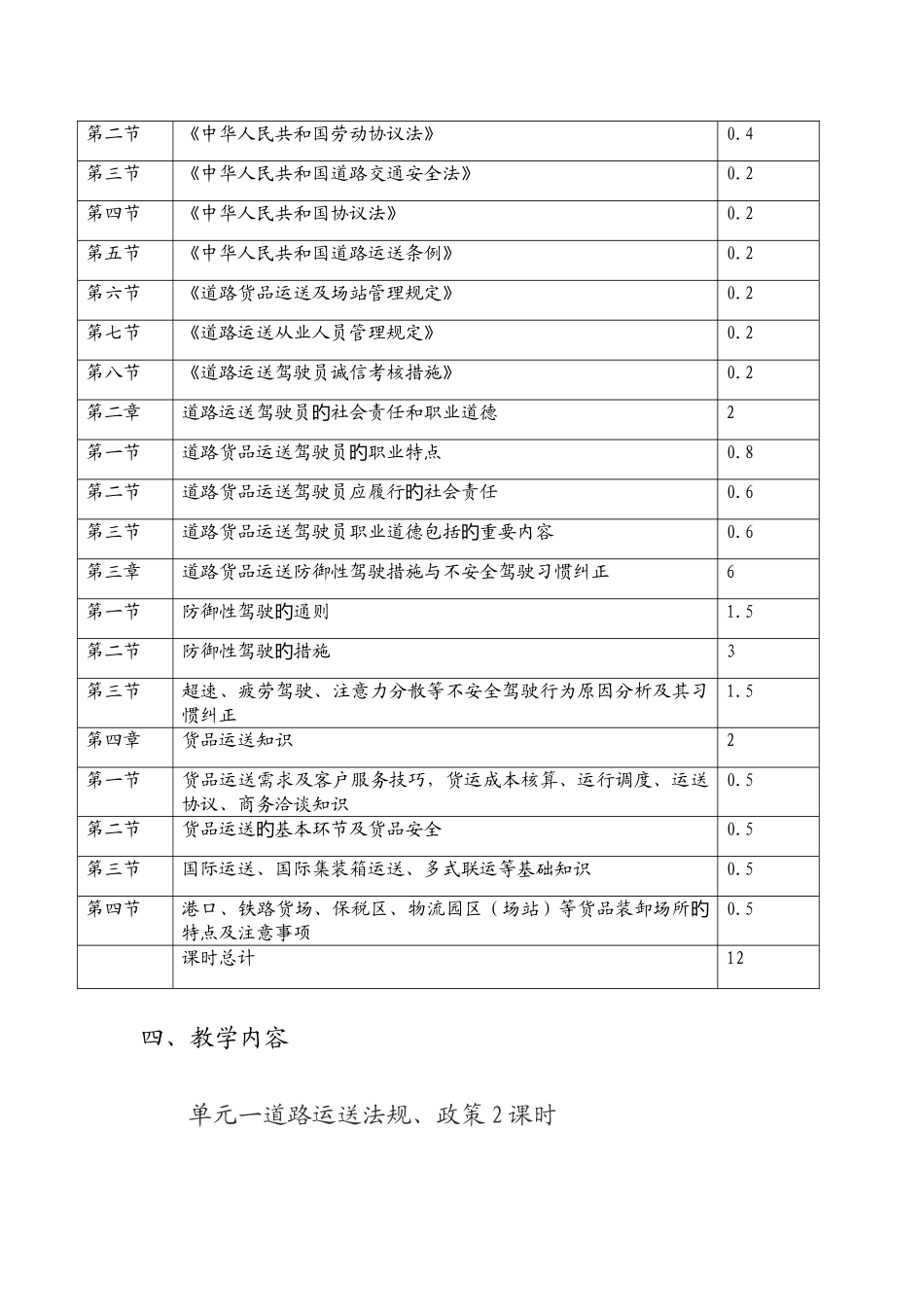 2025年道路运输驾驶员继续教育培训教学计划_第3页