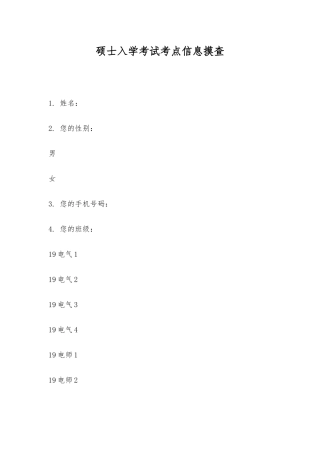 2025年研究生入学考试考点信息摸查