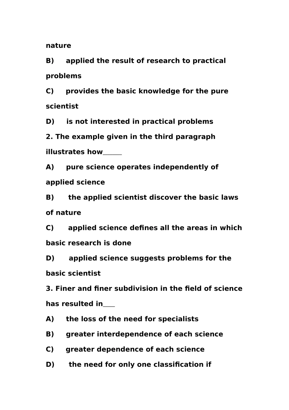 2025年英语四级阅读练习及答案_第3页