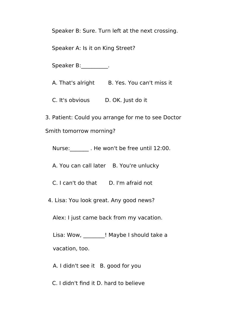 2025年广东省学士学位英语考试试卷及答案_第2页