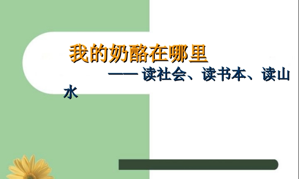 作文指导：读社会人生 我的奶酪在哪里