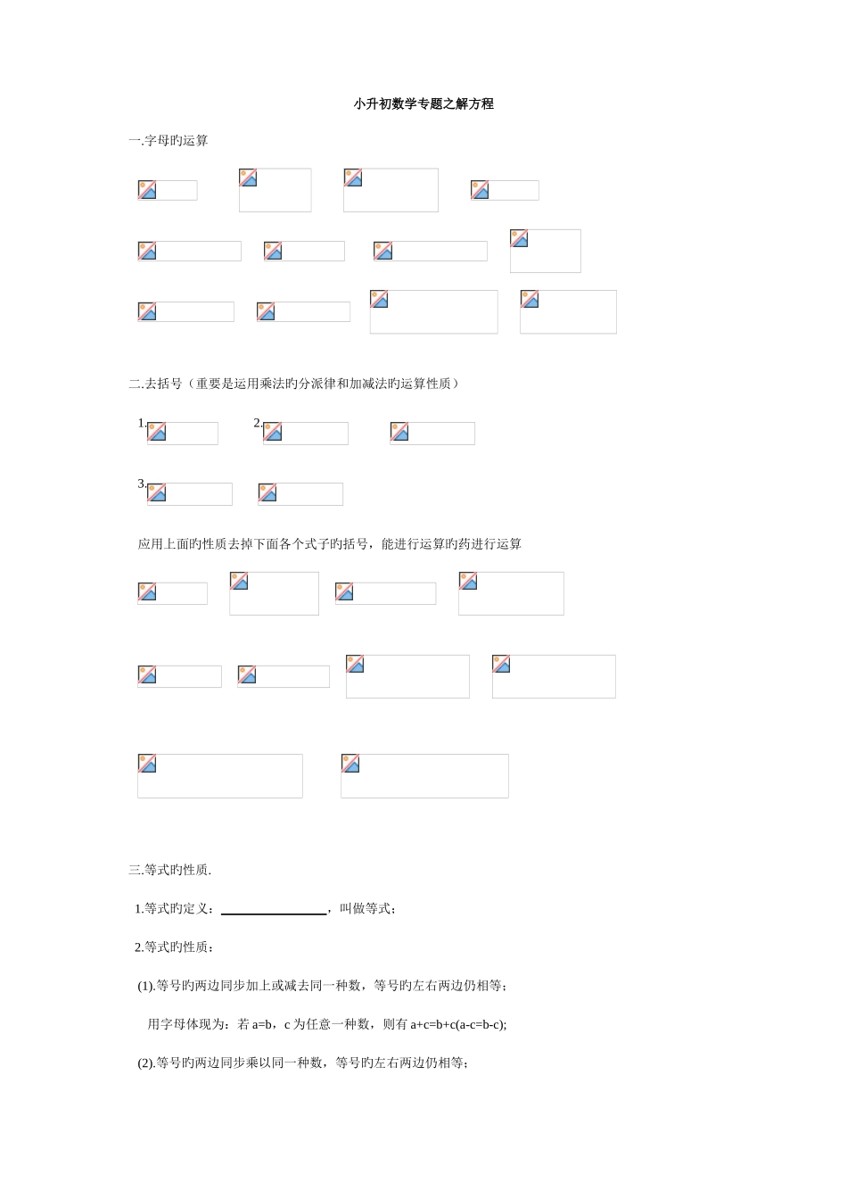 2025年小升初数学专题之解方程_第1页