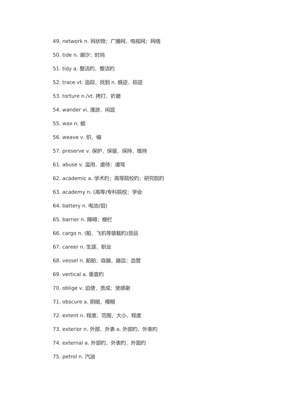 2025年英语四六级使用率最高的词汇_第3页