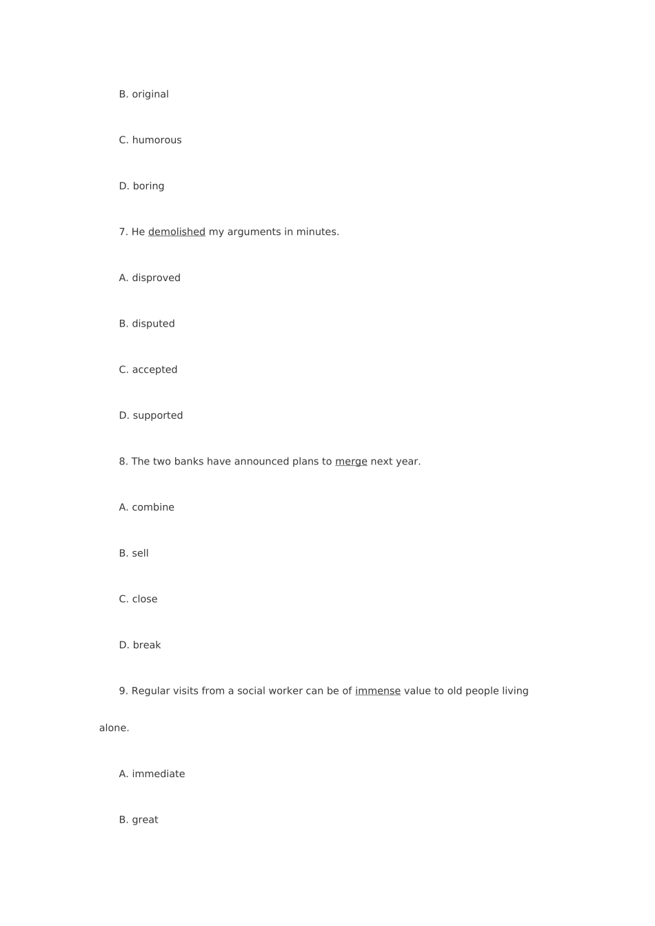 2025年职称英语考试真题及答案综合A类_第3页