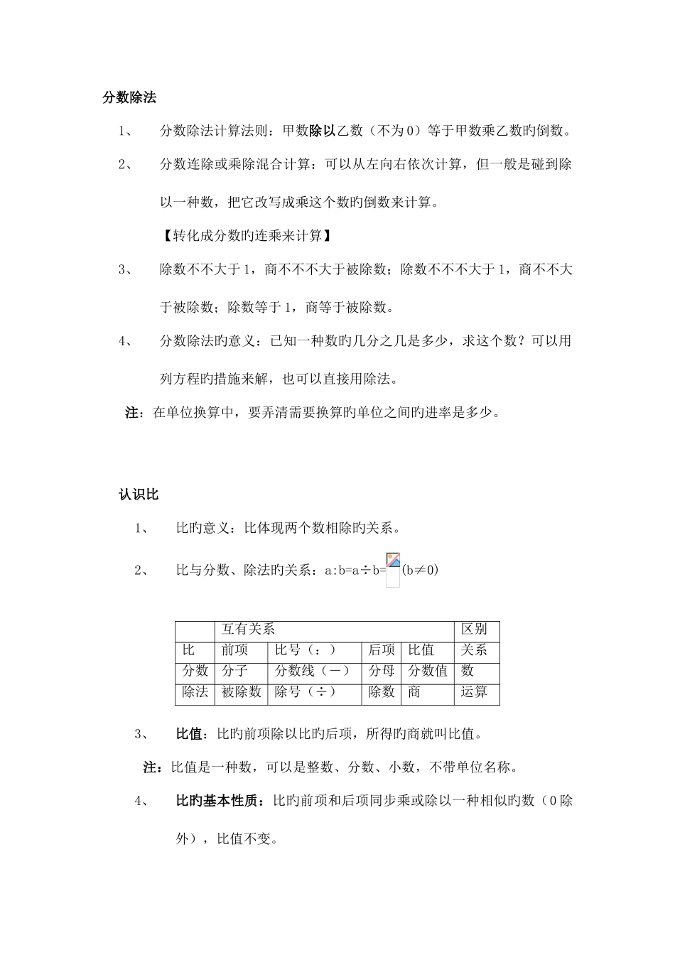 2025年苏教版六年级数学上册知识点总结_第3页