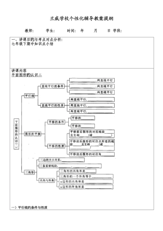 2025年苏教版七年级数学下册期中知识点小结