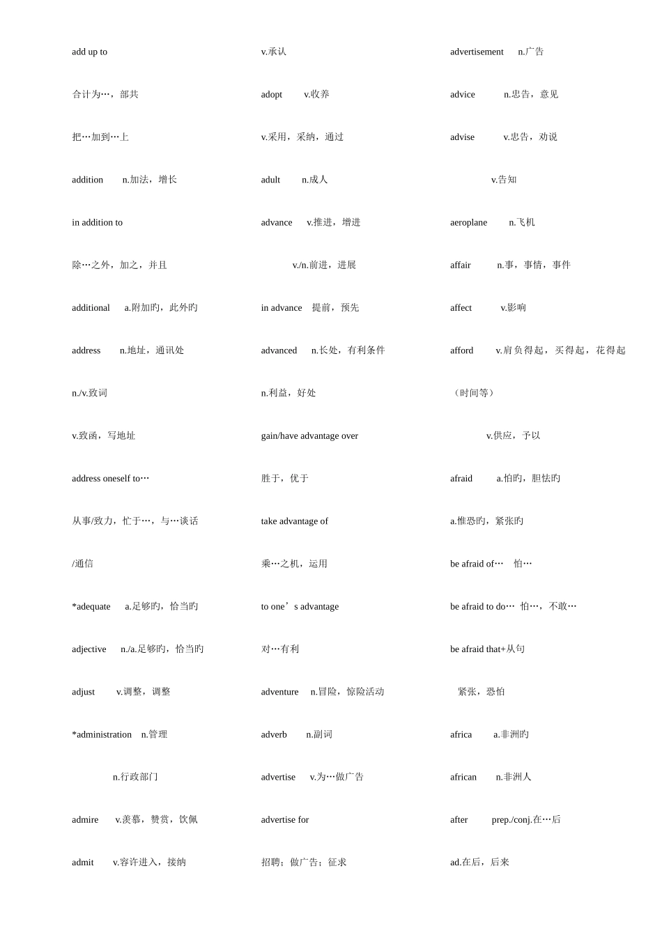 2025年成人本科生学士学位英语课程词汇表短语表A_第3页