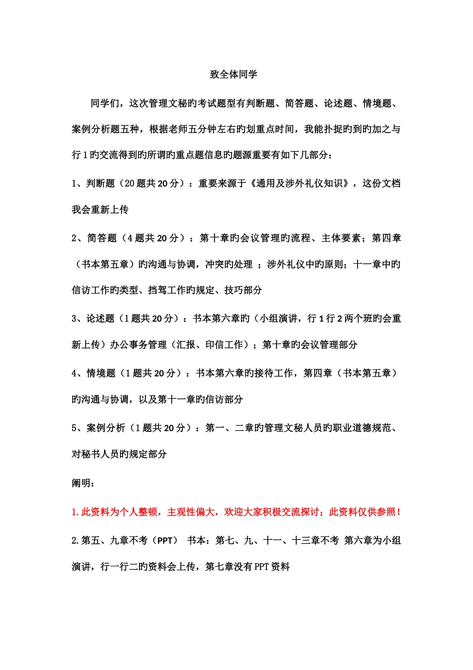 2025年管理文秘知识点整理_第1页