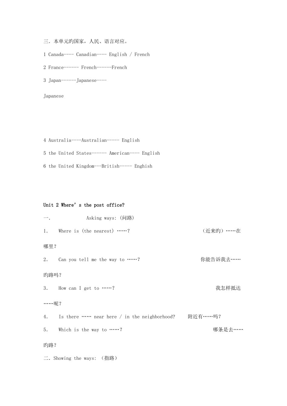 2025年英语新目标七年级下期末复习提纲全册_第2页