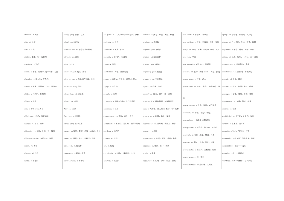 2025年自考英语二词汇表缩印版_第2页