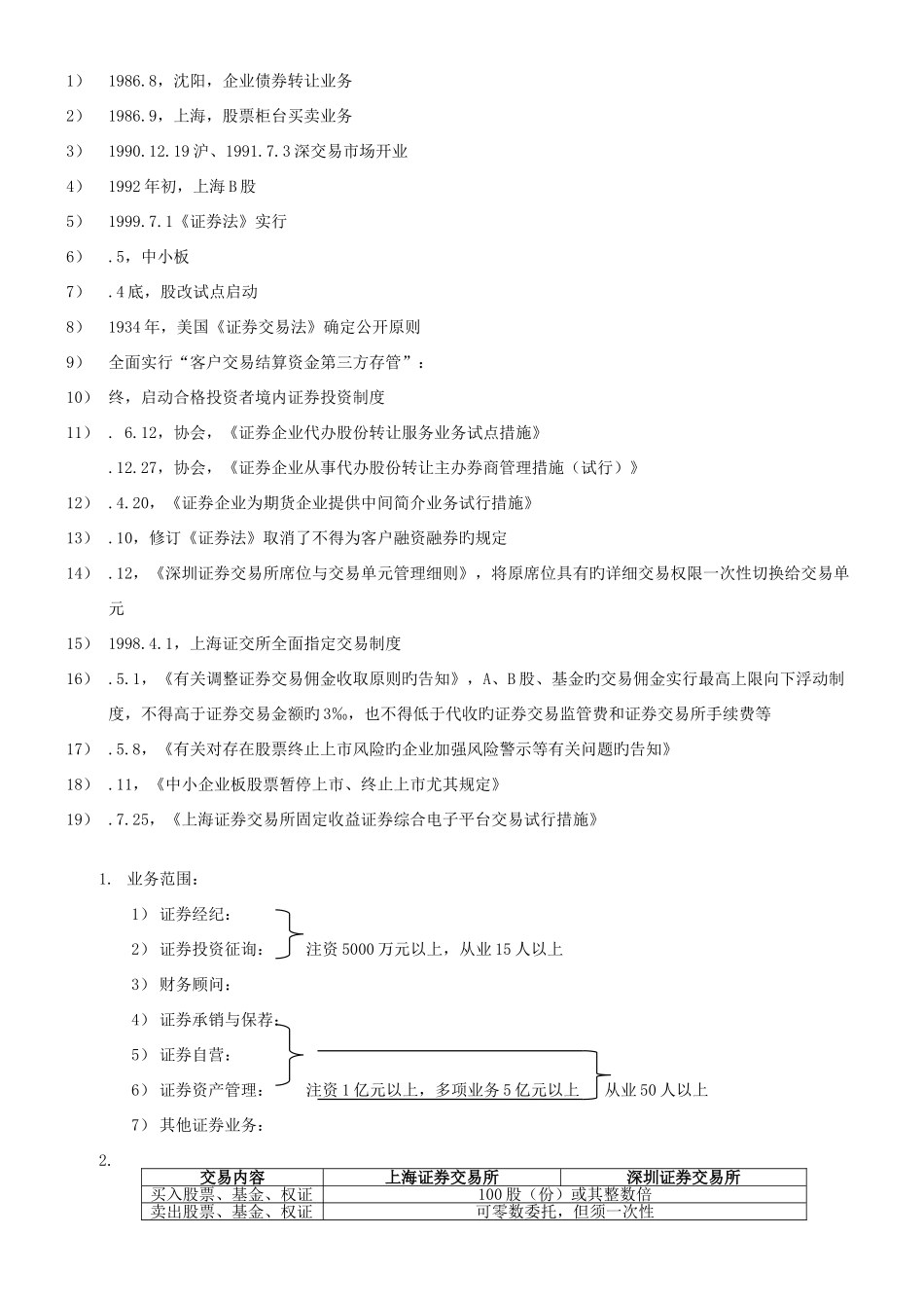 2025年证券从业资格考试证券交易表格_第1页