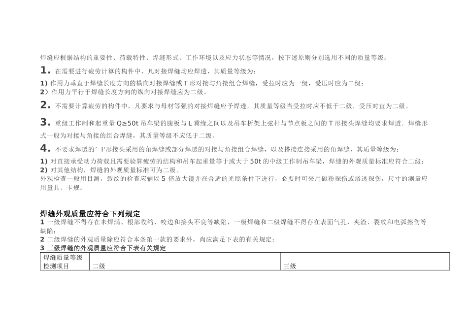 焊缝的无损检测要求及等级分类解释_第1页