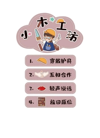 幼儿园环创图区域活动规则卡通设计图