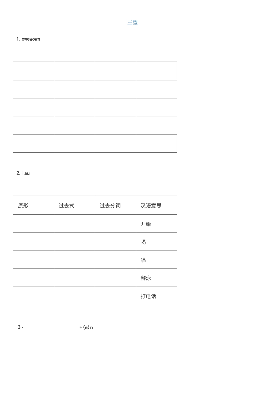 初中英语不规则动词表练习_第2页