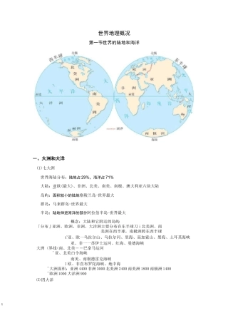 全球地理各大洲的地形特征